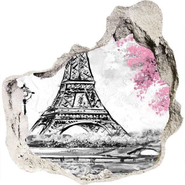 Fali matrica lyuk a falban Eiffel-torony párizs