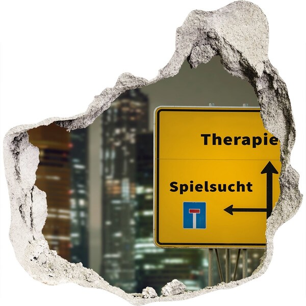 Fali matrica lyuk a falban Éjszakai város terápiás jelzésekkel