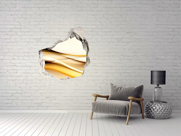 Fali matrica lyuk a falban Arany hullámok egy lyukban a falban