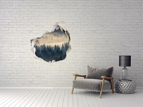 Fali matrica lyuk a falban Elsüllyedt erdő a ködben