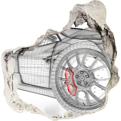 Fali matrica lyuk a falban Lyukas versenyautó