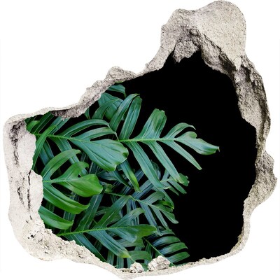 Fali matrica lyuk a falban A zöld dzsungel a fal mögött