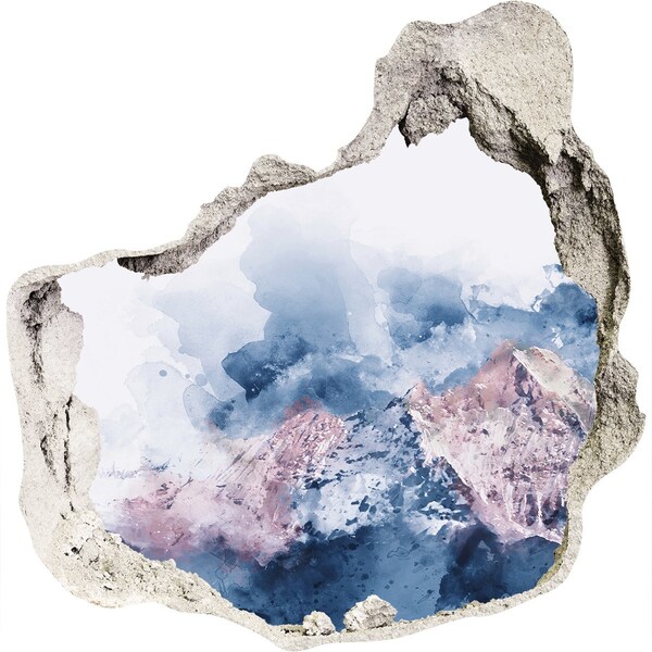 Fali matrica lyuk a falban Hegyi táj egy lyukban a falban