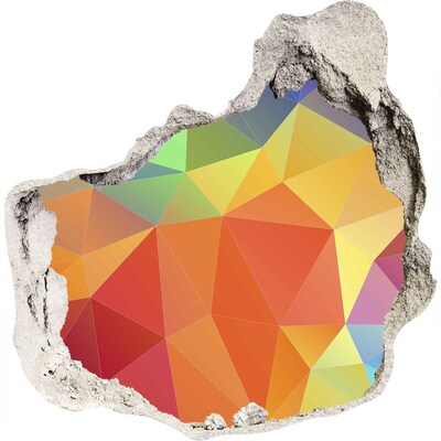 Fali matrica lyuk a falban Színes geometria egy lyukban a falban