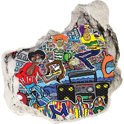 Fali matrica lyuk a falban Városi Örömfesztivál