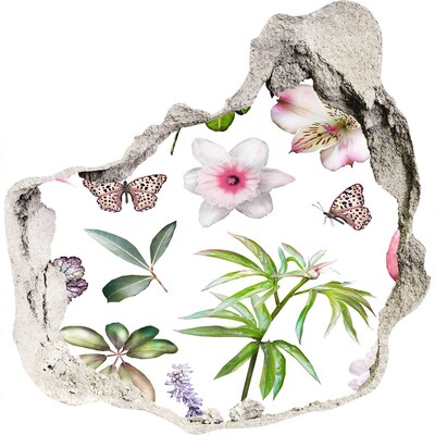 3d-s lyukat fali matrica Virágparadicsom a fal mögött