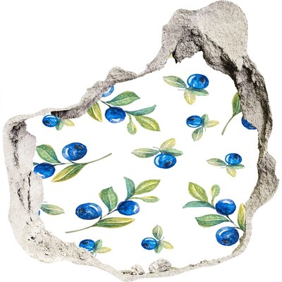 3d-s lyukat fali matrica Gyümölcsök a falon a háttérben