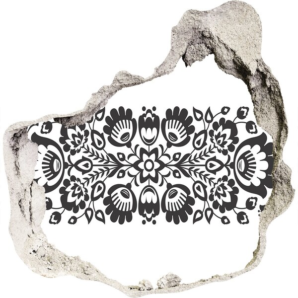 3d-s lyukat fali matrica Virágmotívum a falon