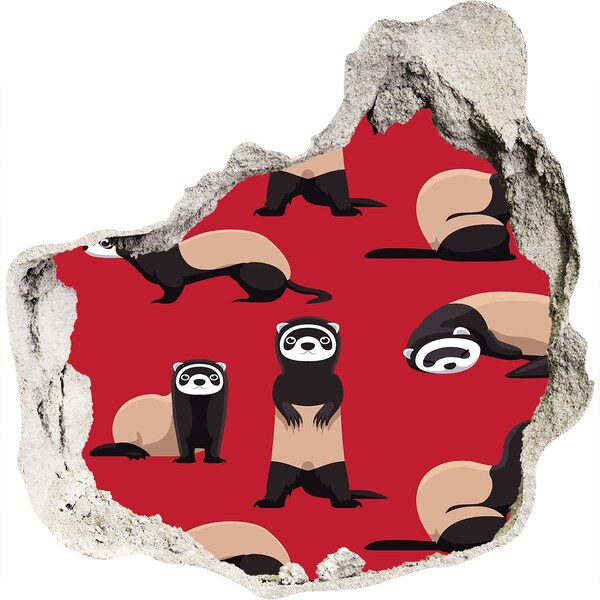 3d-s lyukat fali matrica Funky görények egy fali lyukban