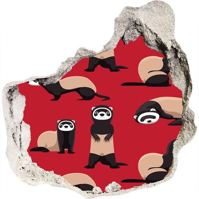 3d-s lyukat fali matrica Funky görények egy fali lyukban