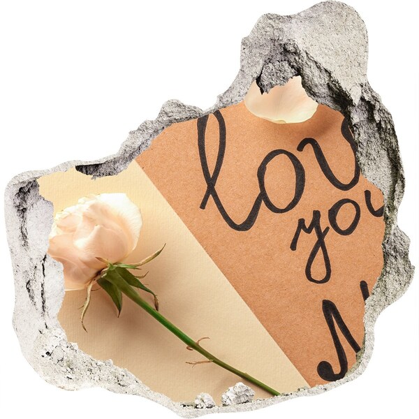 3d-s lyukat fali matrica Egy virág a fal szívében