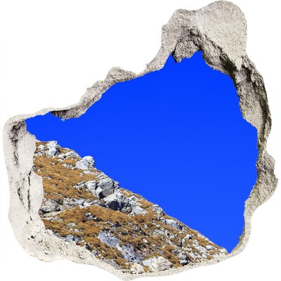 3d-s lyukat fali matrica Hegyi táj egy lyukon keresztül a falon