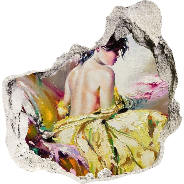 3d-s lyukat fali matrica Sárga ruhás nő