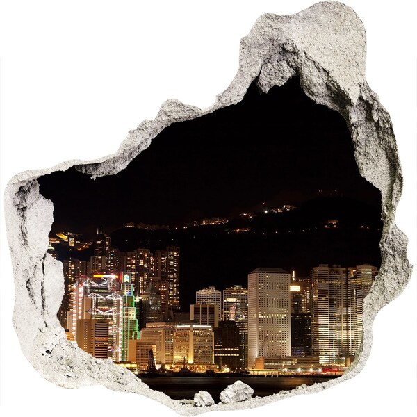 3d-s lyukat fali matrica Éjszakai panoráma a városra