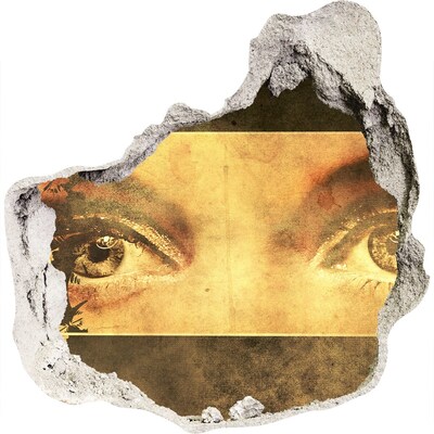 3d-s lyukat fali matrica Szemek a fal mögül