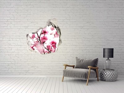 3d-s lyukat fali matrica Virágparadicsom a fal mögött