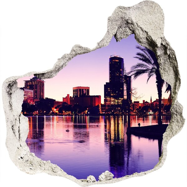 3d-s lyukat fali matrica Naplemente a város felett