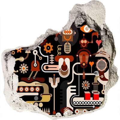 3d-s lyukat fali matrica A robotok futurisztikus világa