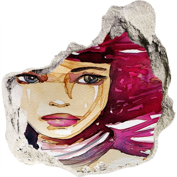 3d-s lyukat fali matrica Portré rózsaszín díszítéssel