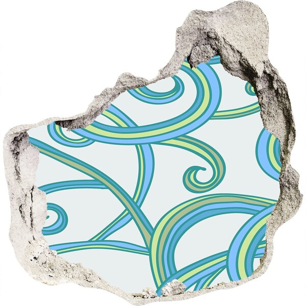 3d-s lyukat fali matrica Színes hullámok a falon a háttérben