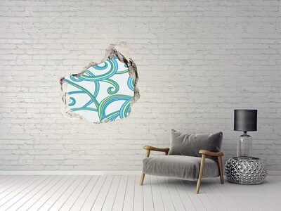 3d-s lyukat fali matrica Színes hullámok a falon a háttérben