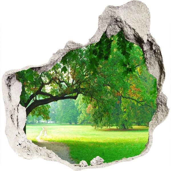 3d-s lyukat fali matrica Zöld park a napsütésben