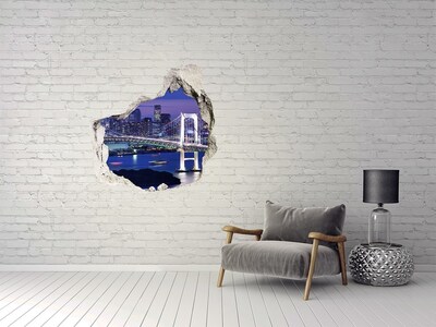 3d-s lyukat fali matrica A híd az éjszakai fényben