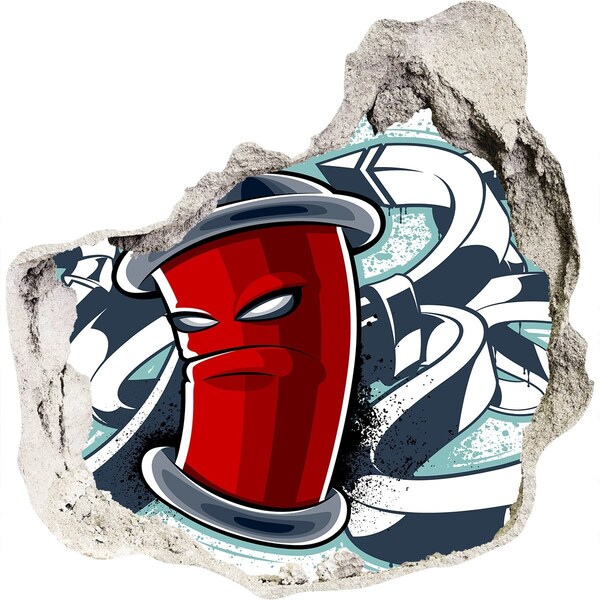 3d-s lyukat fali matrica Piros bögre graffitivel