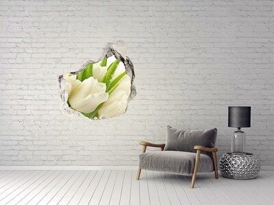 3d-s lyukat fali matrica Fehér tulipán