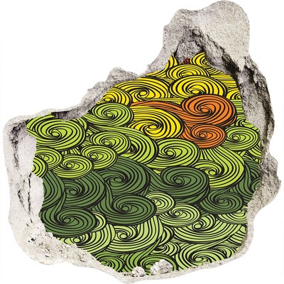 3d-s lyukat fali matrica Színes örvények a falon