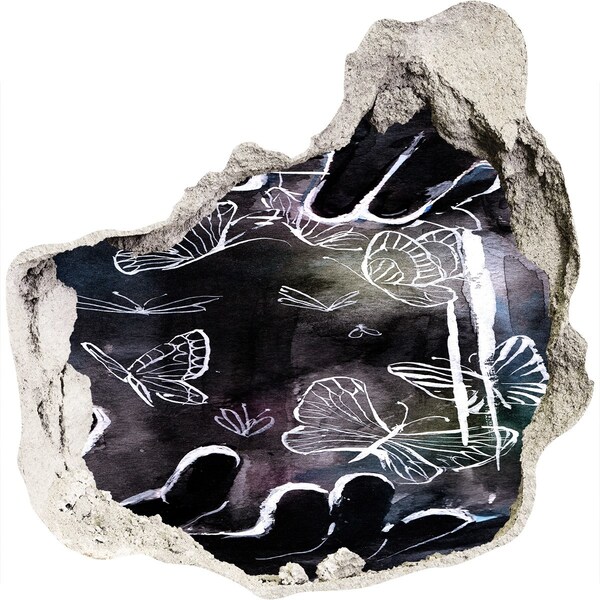 3d-s lyukat fali matrica Pillangók egy varázslatos térben