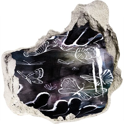 3d-s lyukat fali matrica Pillangók egy varázslatos térben