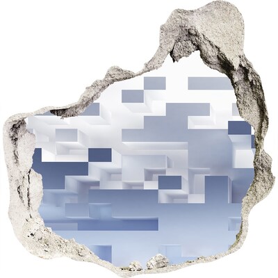 3d-s lyukat fali matrica Absztrakt tér kék árnyalatokban