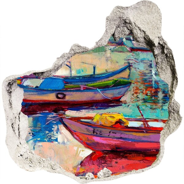 3d-s lyukat fali matrica Festői hajók a vízen