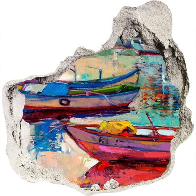 3d-s lyukat fali matrica Festői hajók a vízen