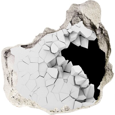 3d-s lyuk vizuális effektusok matrica Egy törött fal, amely az űrre néz