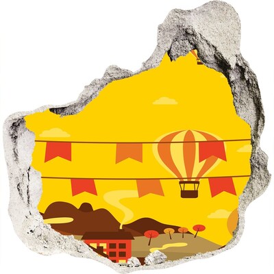 3d-s lyuk vizuális effektusok matrica Léggömbös táj a hegyekben