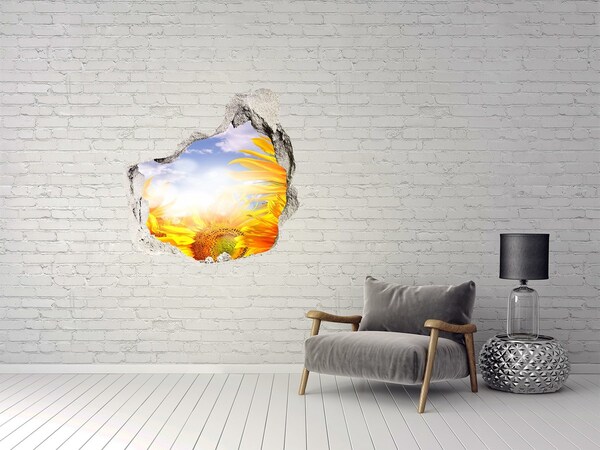 3d-s lyuk vizuális effektusok matrica Napraforgók a napfényben