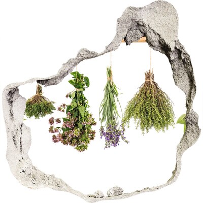 3d-s lyuk vizuális effektusok matrica Gyógynövényes sarok a konyhában