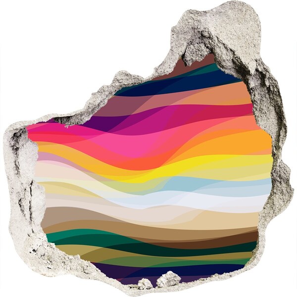 3d-s lyuk vizuális effektusok matrica Színes hullámok beton alapon