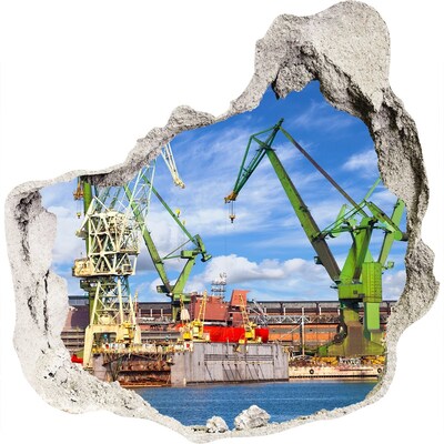 3d-s lyuk vizuális effektusok matrica Ipari kikötő működés közben