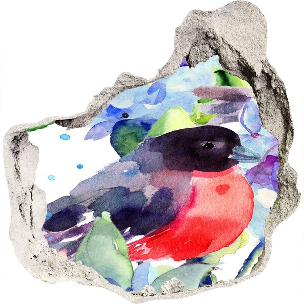 3d-s lyuk vizuális effektusok matrica Egy madár színes kompozícióban