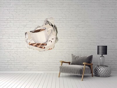 3d-s lyuk vizuális effektusok matrica Kávé sütikkel