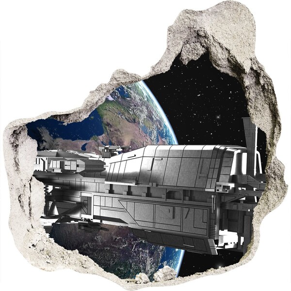 3d-s lyuk vizuális effektusok matrica Egy űrhajó az égen