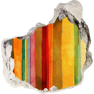 3d-s lyuk vizuális effektusok matrica Színes csíkok a sérült falon