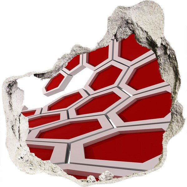 3d-s lyuk vizuális effektusok matrica Piros labirintus betonban