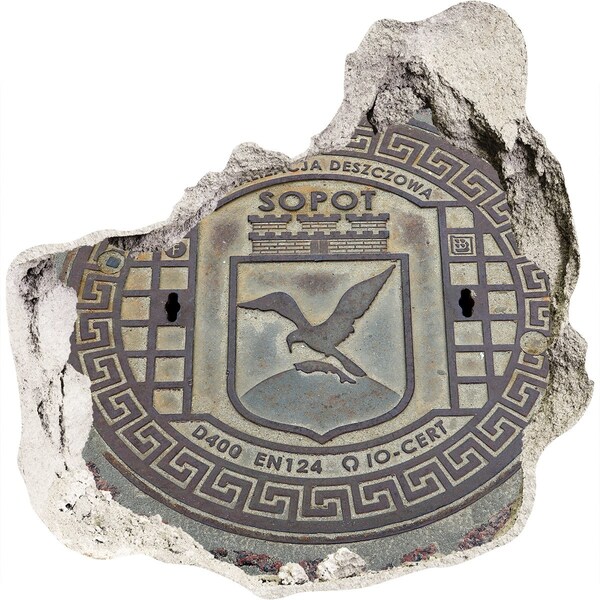 3d-s lyuk vizuális effektusok matrica Sopot – Városi csatornafedél