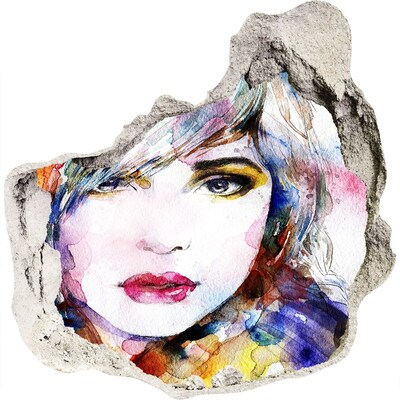 3d-s lyuk vizuális effektusok matrica Portré egy törött falban