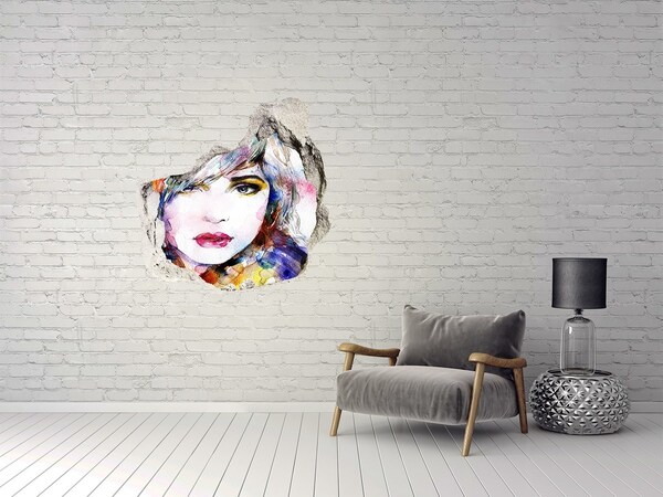 3d-s lyuk vizuális effektusok matrica Portré egy törött falban