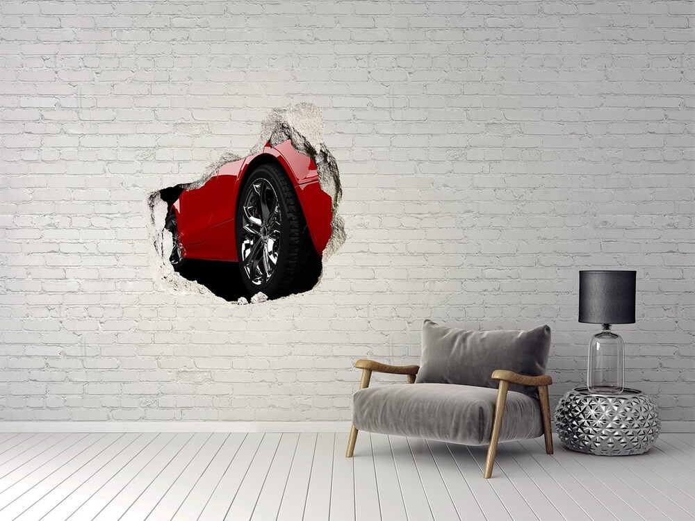 3d-s lyuk vizuális effektusok matrica Piros autó